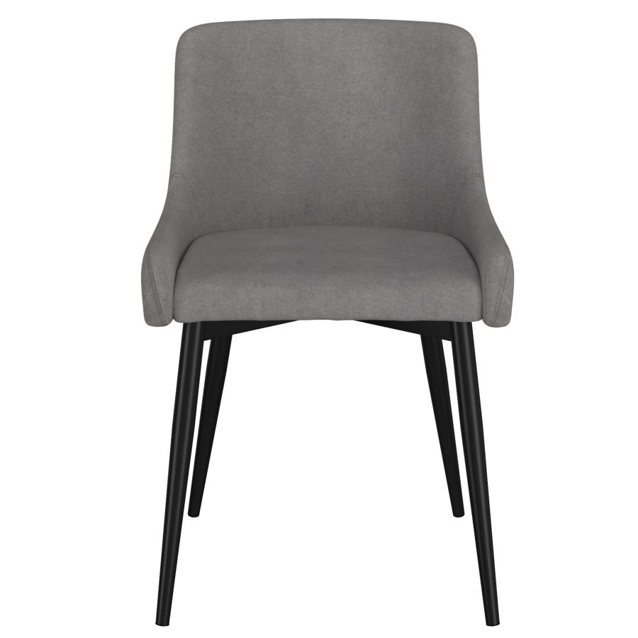 Chaise d'appoint Bianca, ensemble de 2 en gris avec pied noir