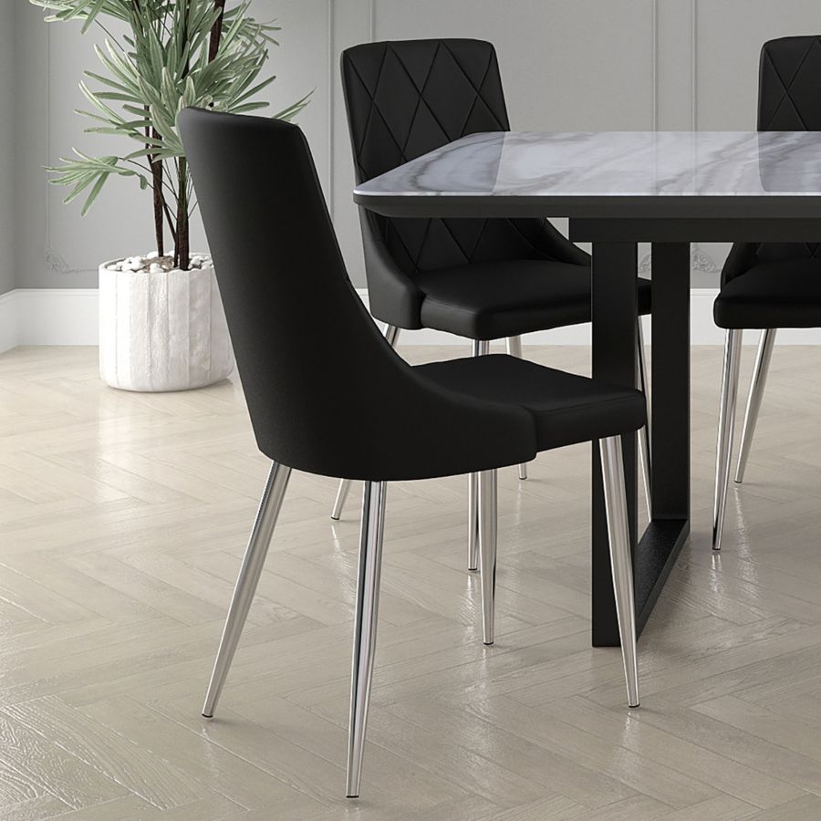 Chaise d'appoint Devo, lot de 2 en noir