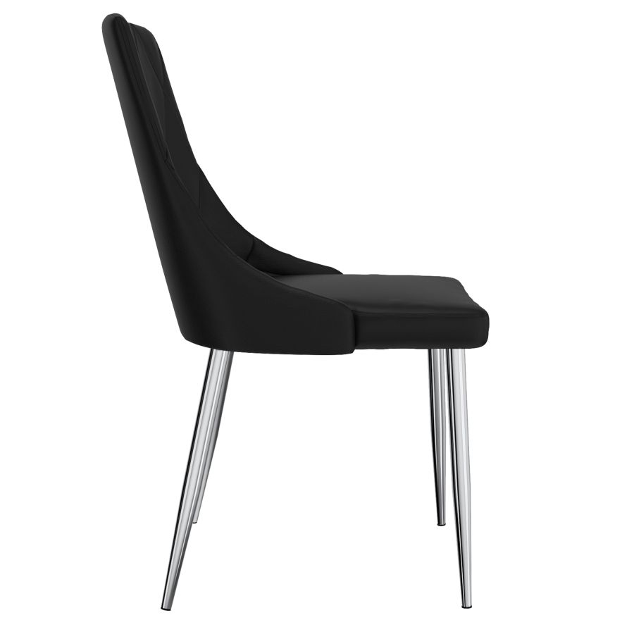 Chaise d'appoint Devo, lot de 2 en noir