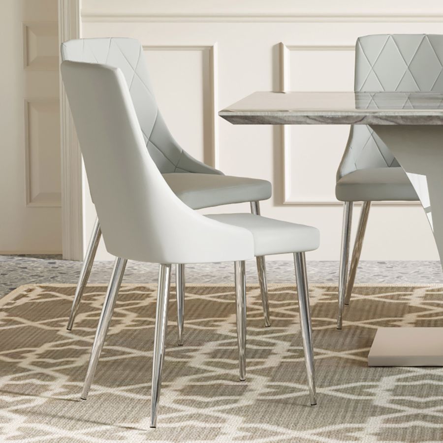 Chaise d'appoint Devo, lot de 2 en gris clair