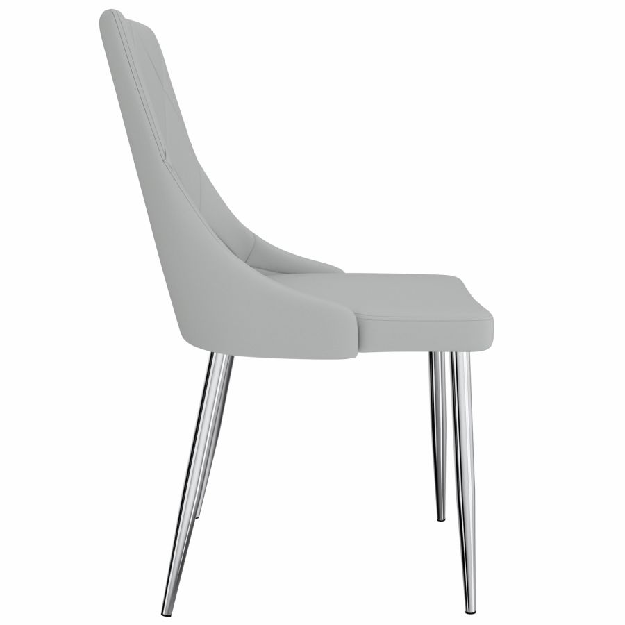 Chaise d'appoint Devo, lot de 2 en gris clair