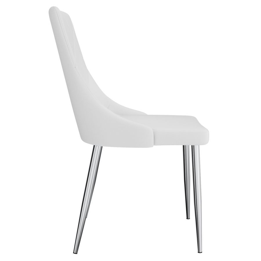 Chaise d'appoint Devo, lot de 2 en blanc