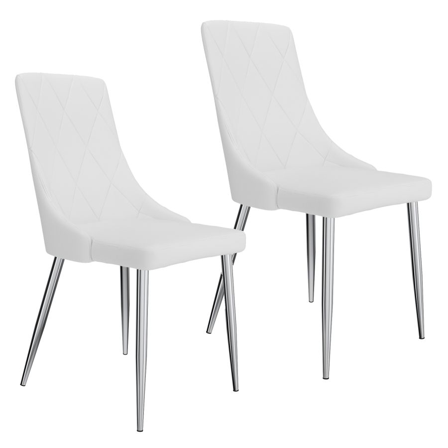 Chaise d'appoint Devo, lot de 2 en blanc