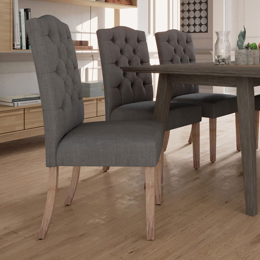 Chaise d'appoint Lucian, lot de 2 en gris