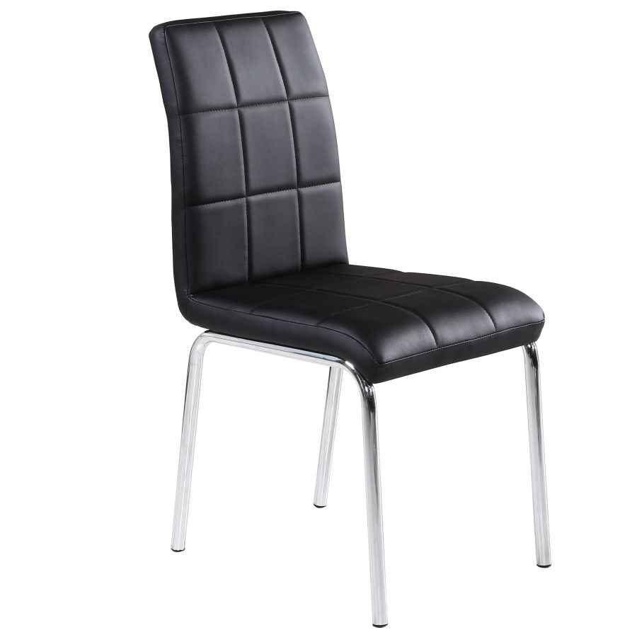 Chaise d'appoint Solara II, ensemble de 4 en noir