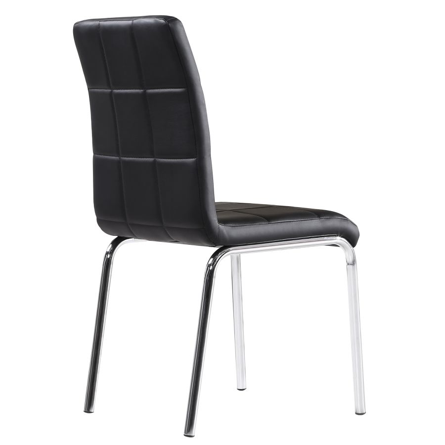 Chaise d'appoint Solara II, ensemble de 4 en noir