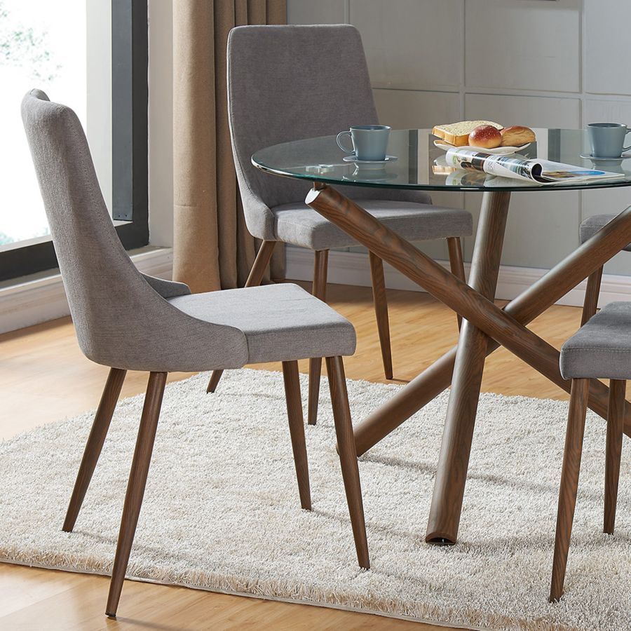 Chaise d'appoint Cora, ensemble de 2 en gris