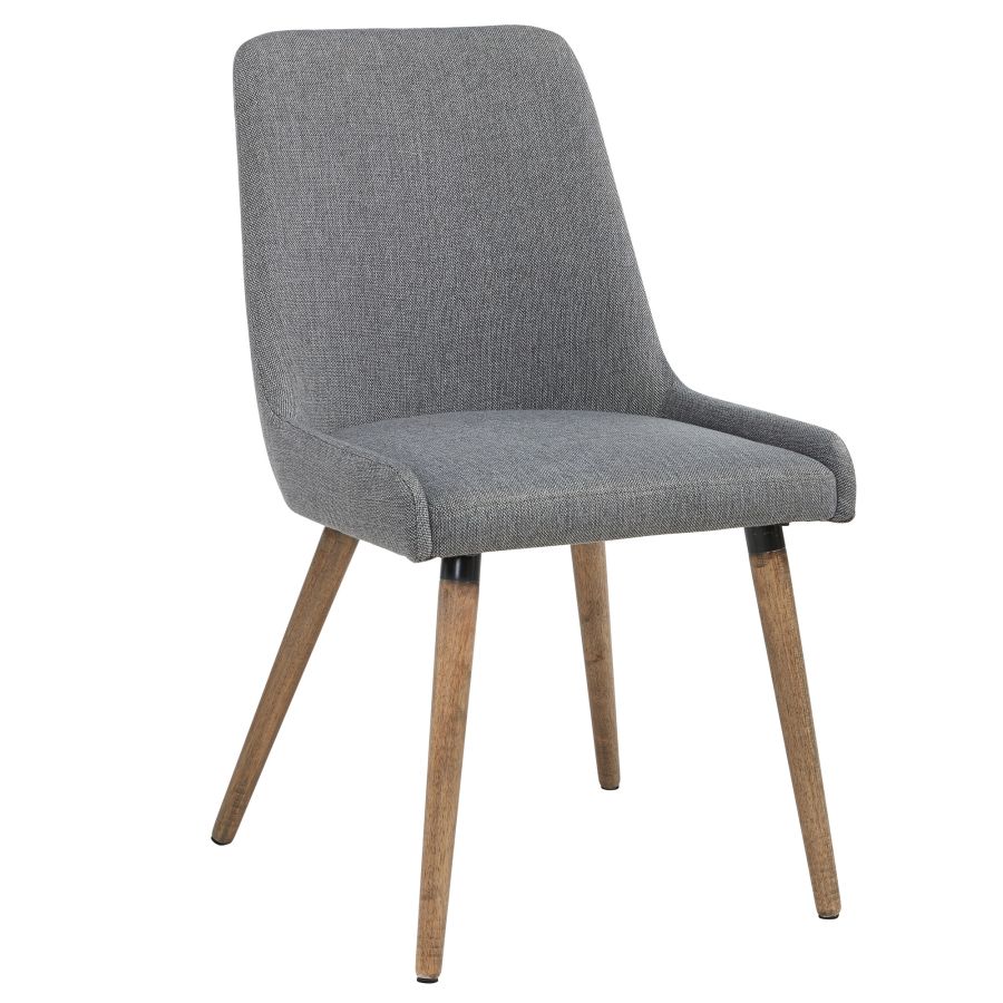 Chaise d'appoint Mia, lot de 2 en gris foncé/pieds gris
