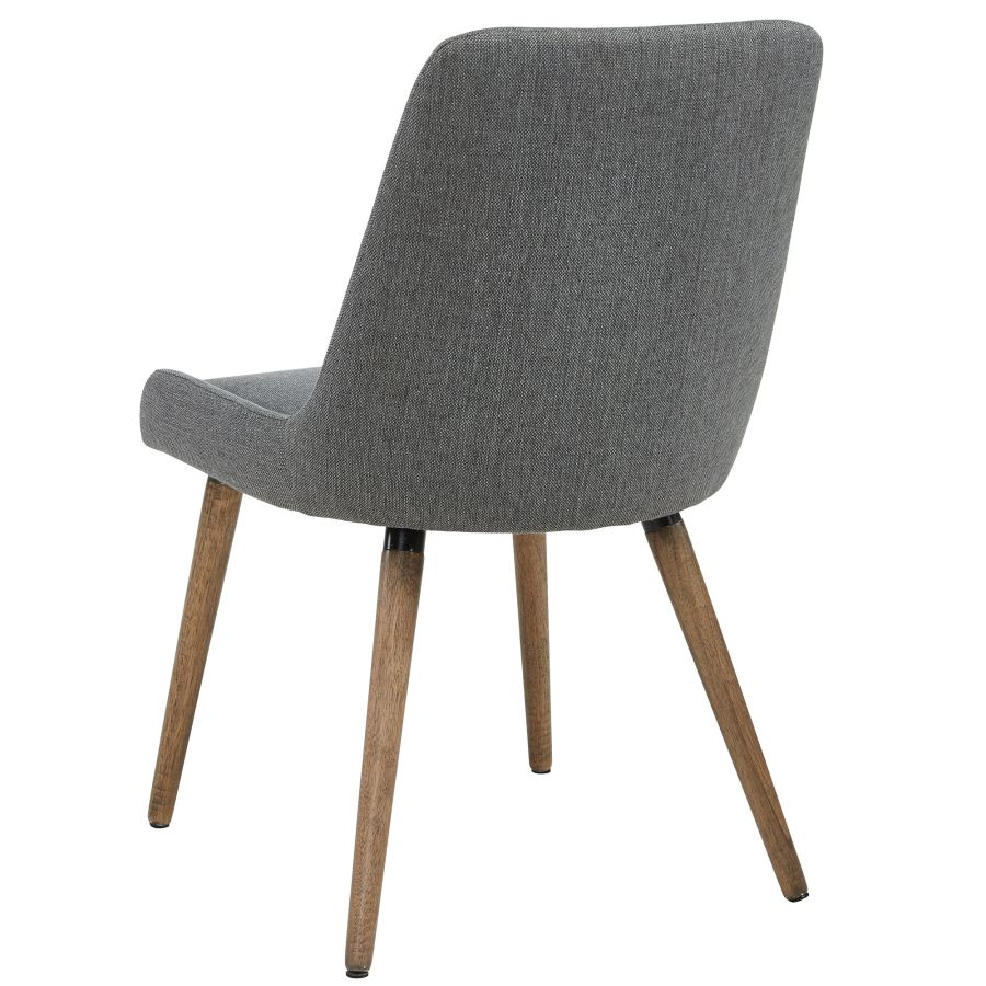 Chaise d'appoint Mia, lot de 2 en gris foncé/pieds gris