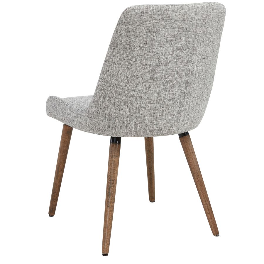 Chaise d'appoint Mia, lot de 2 en gris clair/pieds gris