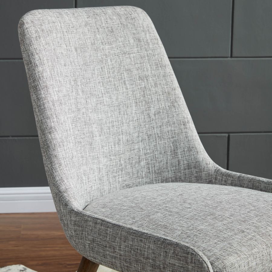 Chaise d'appoint Mia, lot de 2 en gris clair/pieds gris