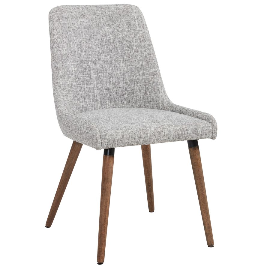 Chaise d'appoint Mia, lot de 2 en gris clair/pieds gris