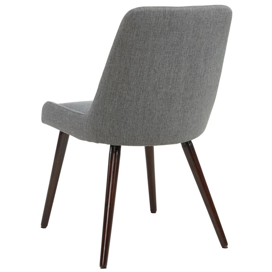 Chaise d'appoint Mia, ensemble de 2 en gris foncé/pieds en noyer