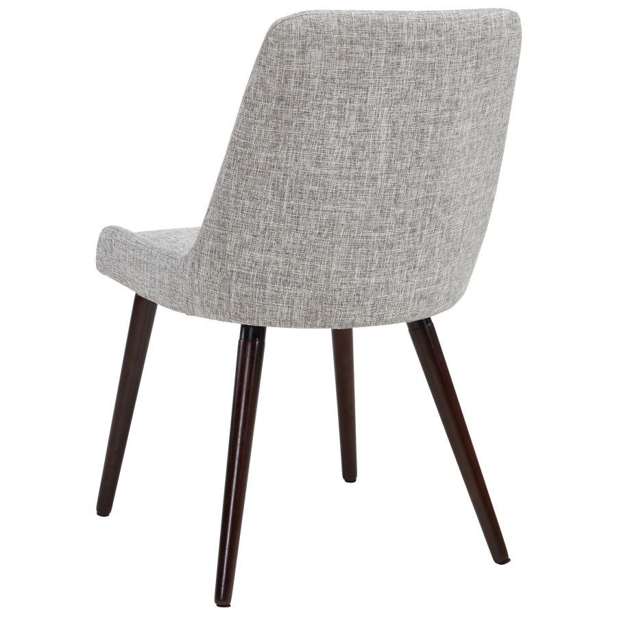 Chaise d'appoint Mia, lot de 2 en gris clair/pieds en noyer