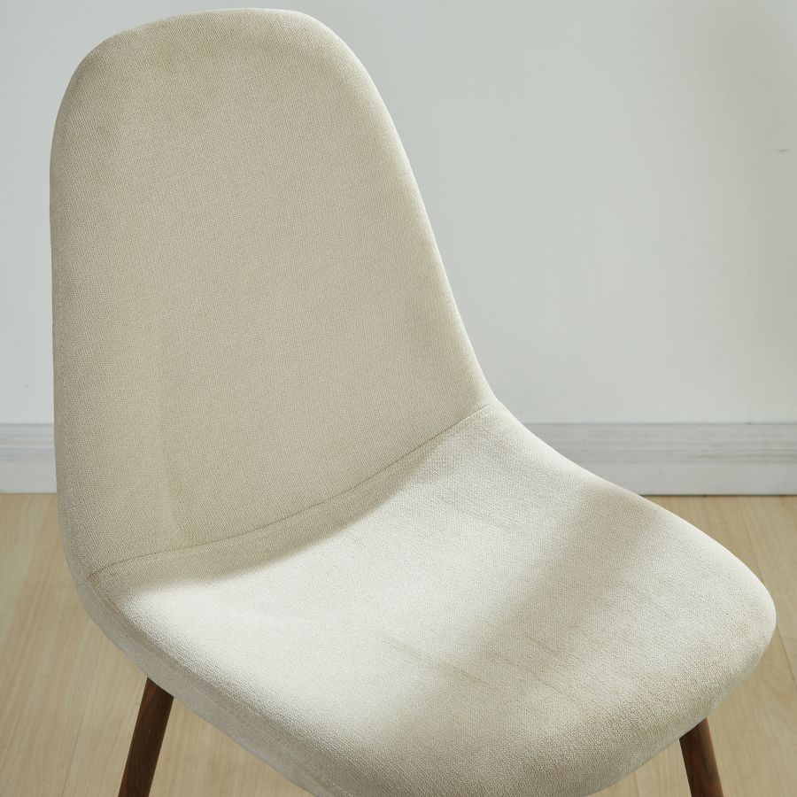 Chaise d'appoint Lyna, lot de 4 en beige