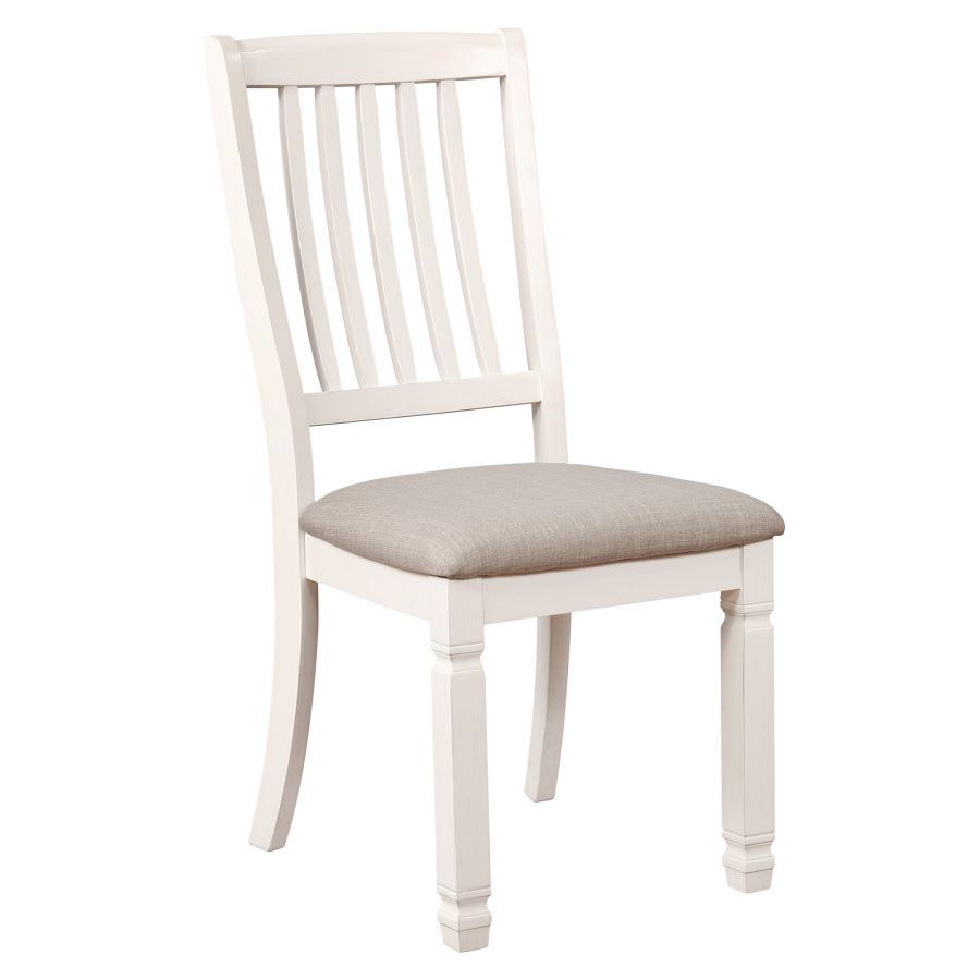 Chaise d'appoint Highlands, ensemble de 2 en blanc antique