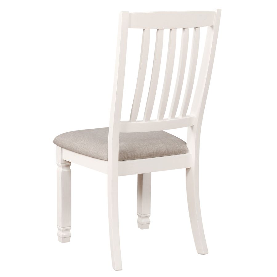 Chaise d'appoint Highlands, ensemble de 2 en blanc antique