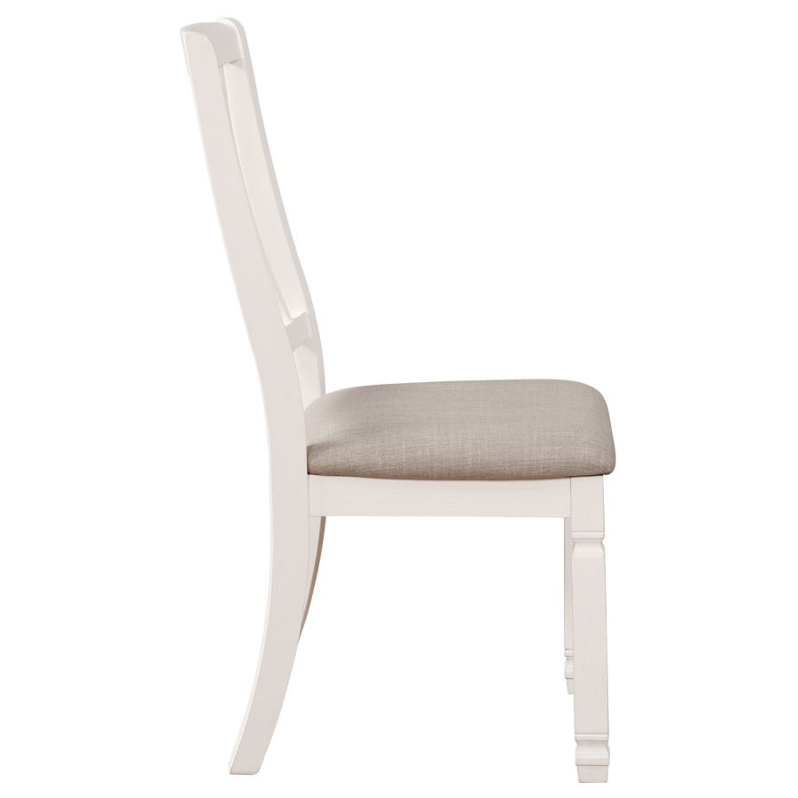 Chaise d'appoint Highlands, ensemble de 2 en blanc antique