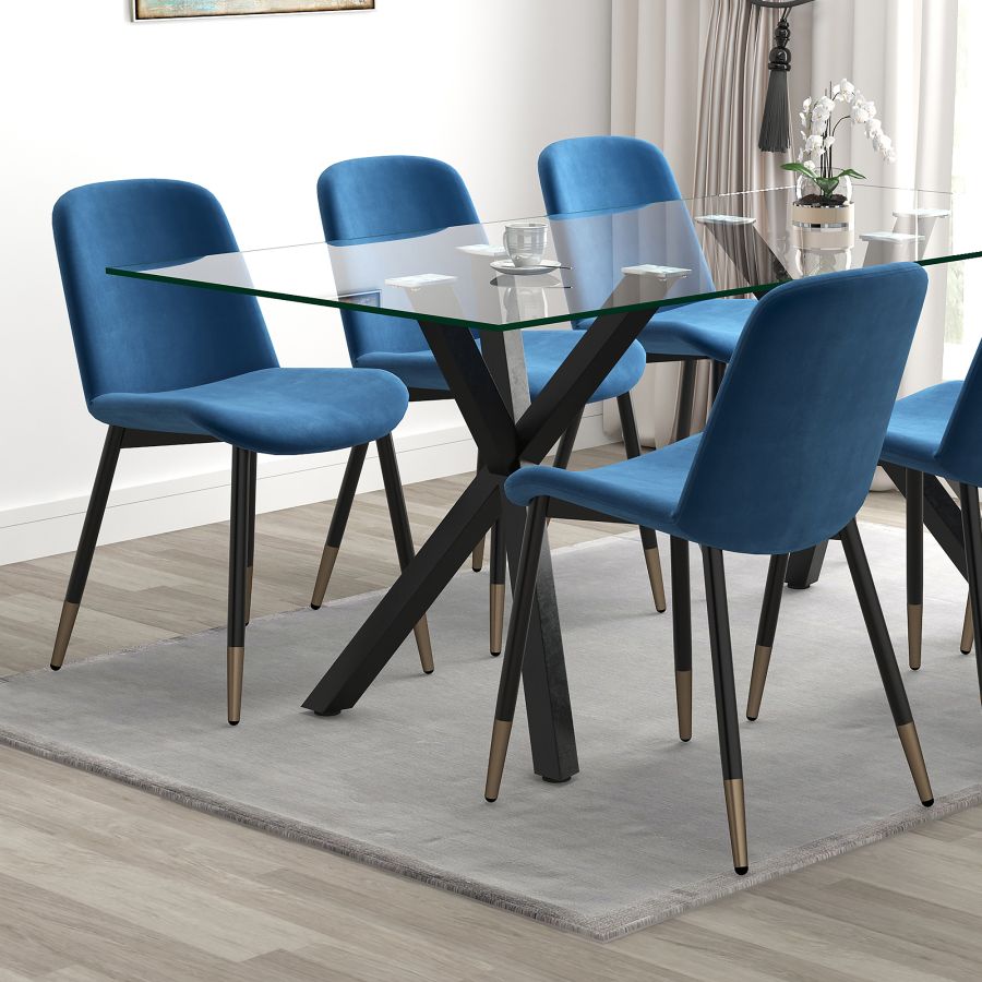 Gabi Side Chair, lot de 2, en bleu