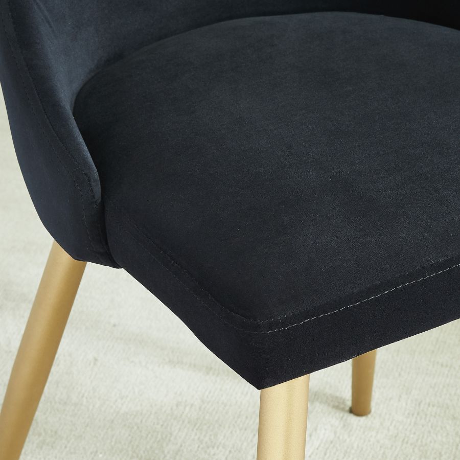 Chaise d'appoint Carmilla, ensemble de 2 en noir