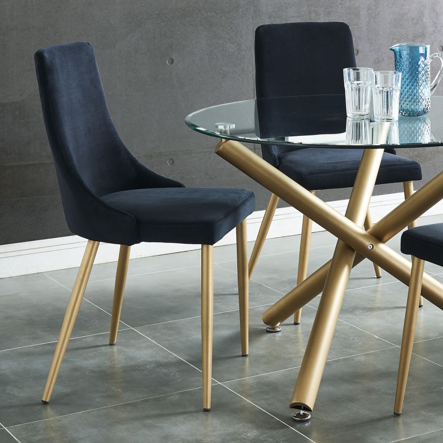 Chaise d'appoint Carmilla, ensemble de 2 en noir
