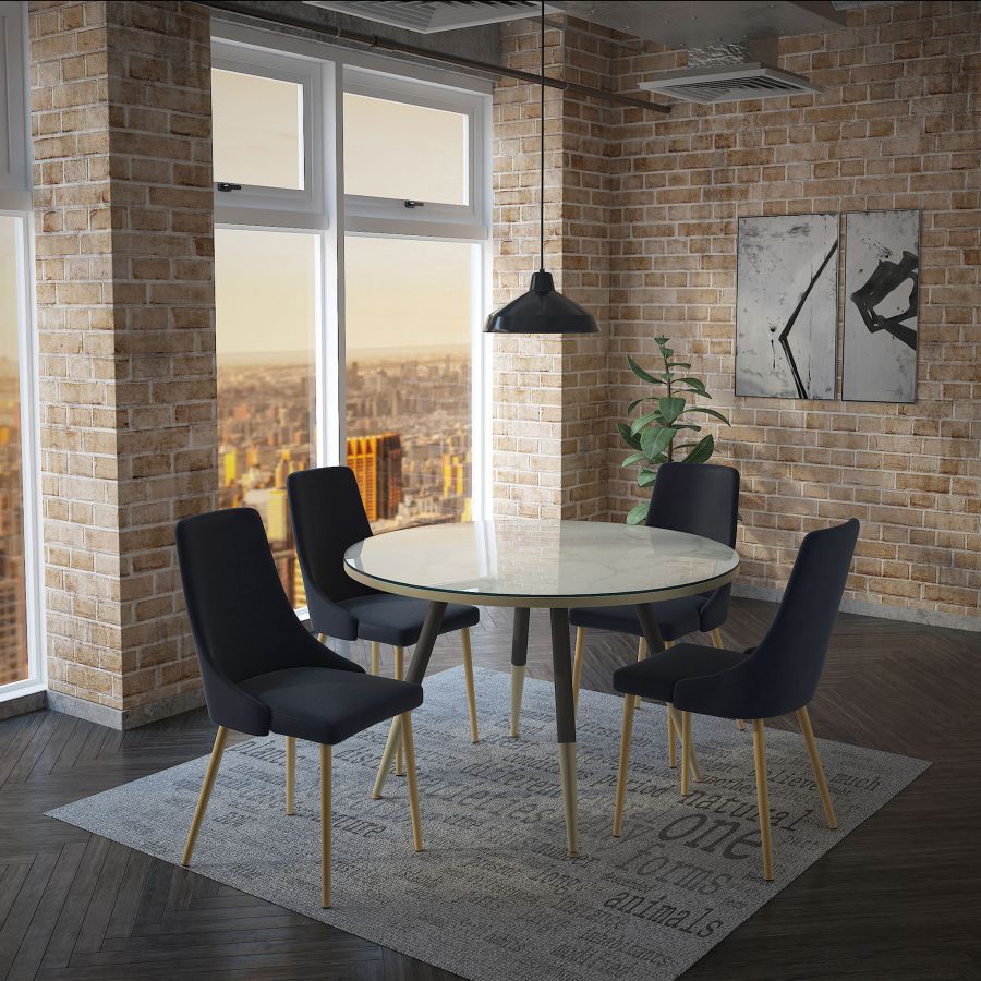 Chaise d'appoint Carmilla, ensemble de 2 en noir