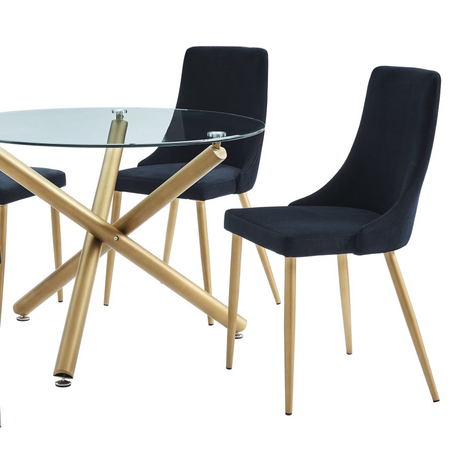 Chaise d'appoint Carmilla, ensemble de 2 en noir