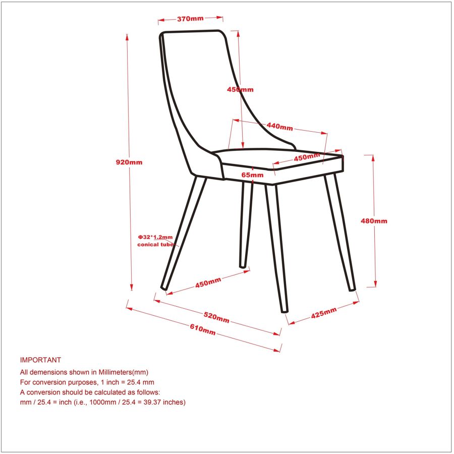 Chaise d'appoint Carmilla, ensemble de 2 en noir