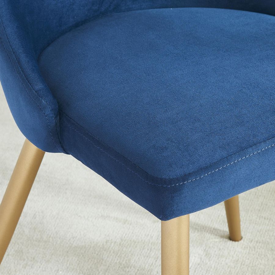 Chaise d'appoint Carmilla, ensemble de 2 en bleu