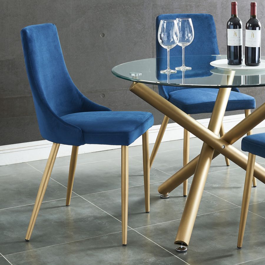 Chaise d'appoint Carmilla, ensemble de 2 en bleu
