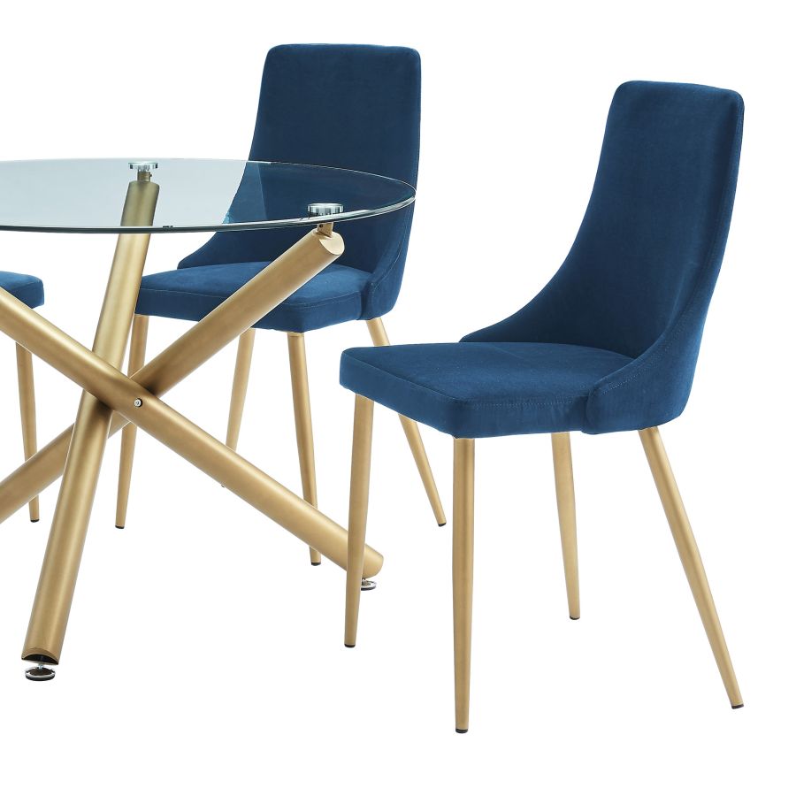 Chaise d'appoint Carmilla, ensemble de 2 en bleu