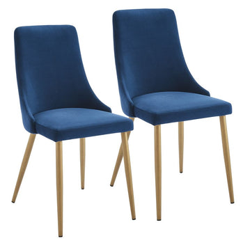 Chaise d'appoint Carmilla, ensemble de 2 en bleu