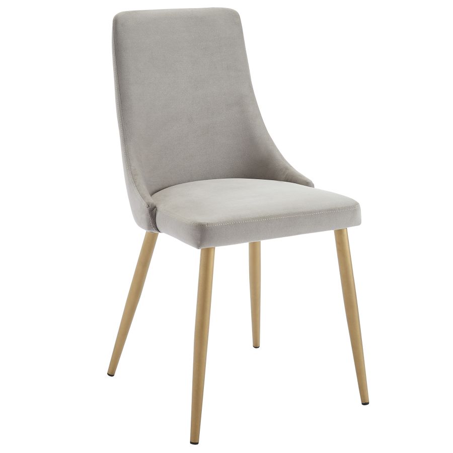 Chaise d'appoint Carmilla, lot de 2 en gris