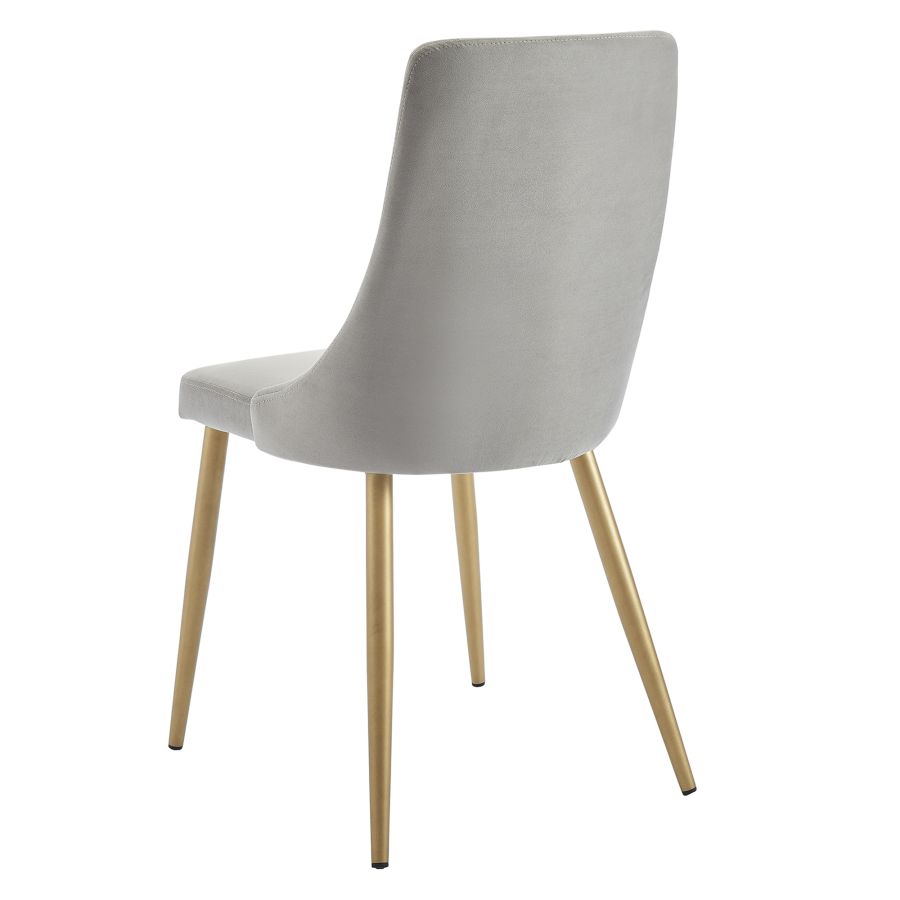 Chaise d'appoint Carmilla, lot de 2 en gris