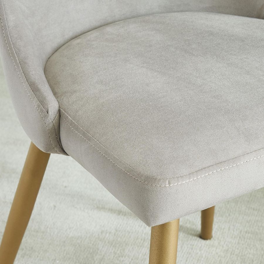 Chaise d'appoint Carmilla, lot de 2 en gris