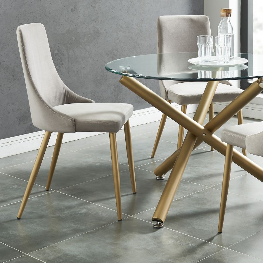 Chaise d'appoint Carmilla, lot de 2 en gris
