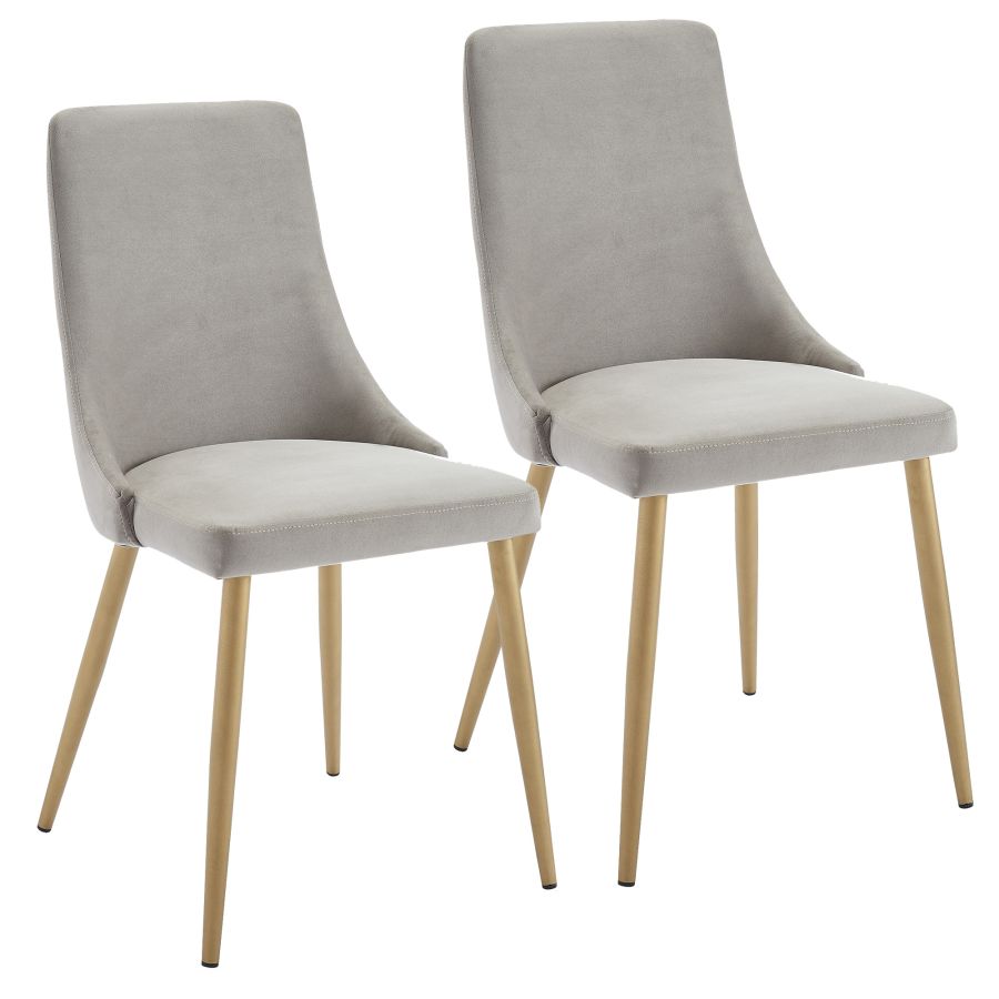 Chaise d'appoint Carmilla, lot de 2 en gris