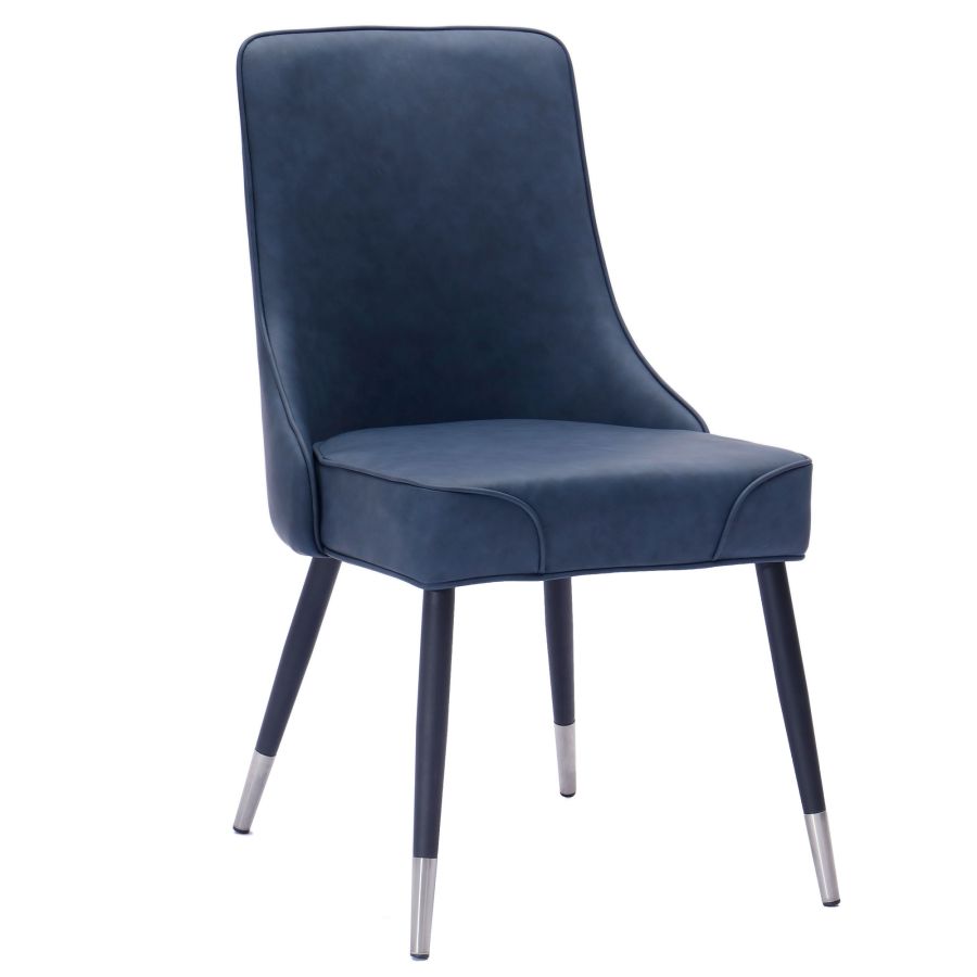 Chaise d'appoint Silvano, Ensemble de 2, en Bleu Vintage