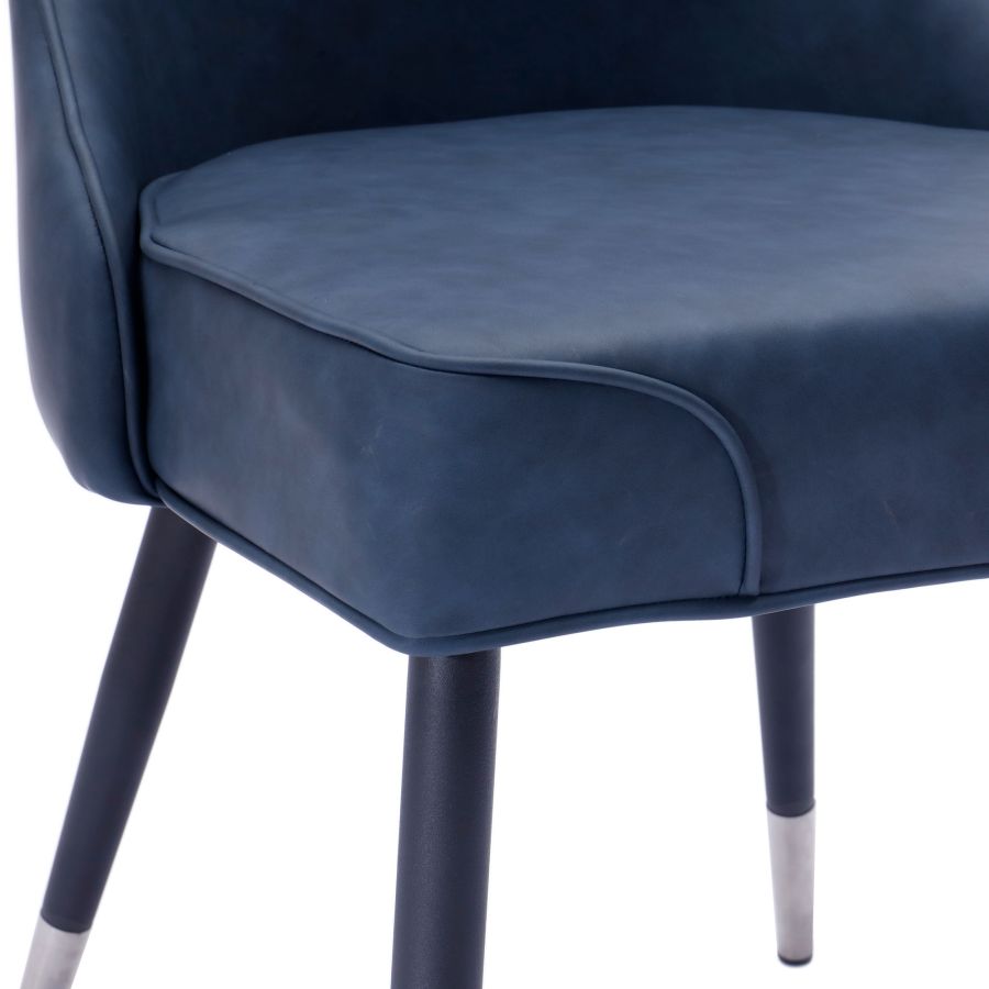 Chaise d'appoint Silvano, Ensemble de 2, en Bleu Vintage