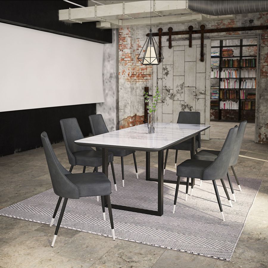 Chaise d'appoint Silvano, lot de 2 en Vintage Grey