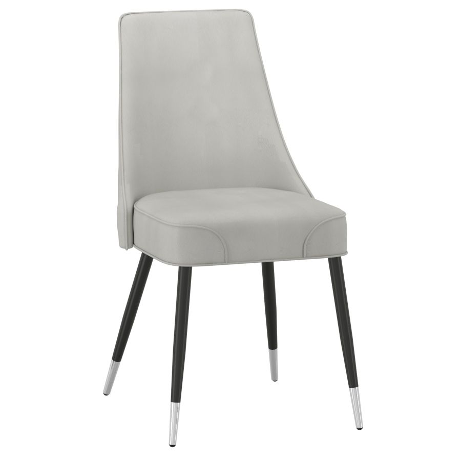 Chaise d'appoint Silvano, ensemble de 2, en gris clair