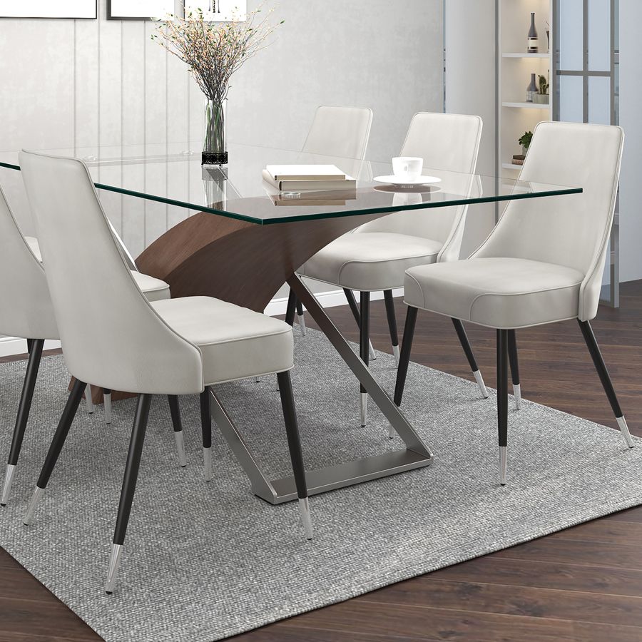 Chaise d'appoint Silvano, ensemble de 2, en gris clair