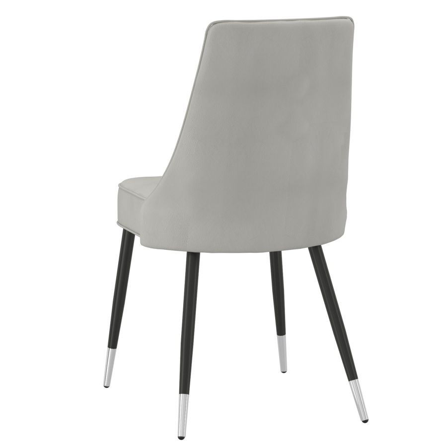 Chaise d'appoint Silvano, ensemble de 2, en gris clair
