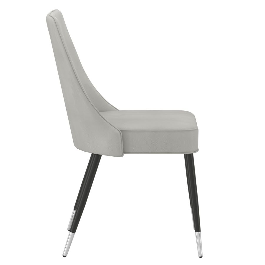 Chaise d'appoint Silvano, ensemble de 2, en gris clair