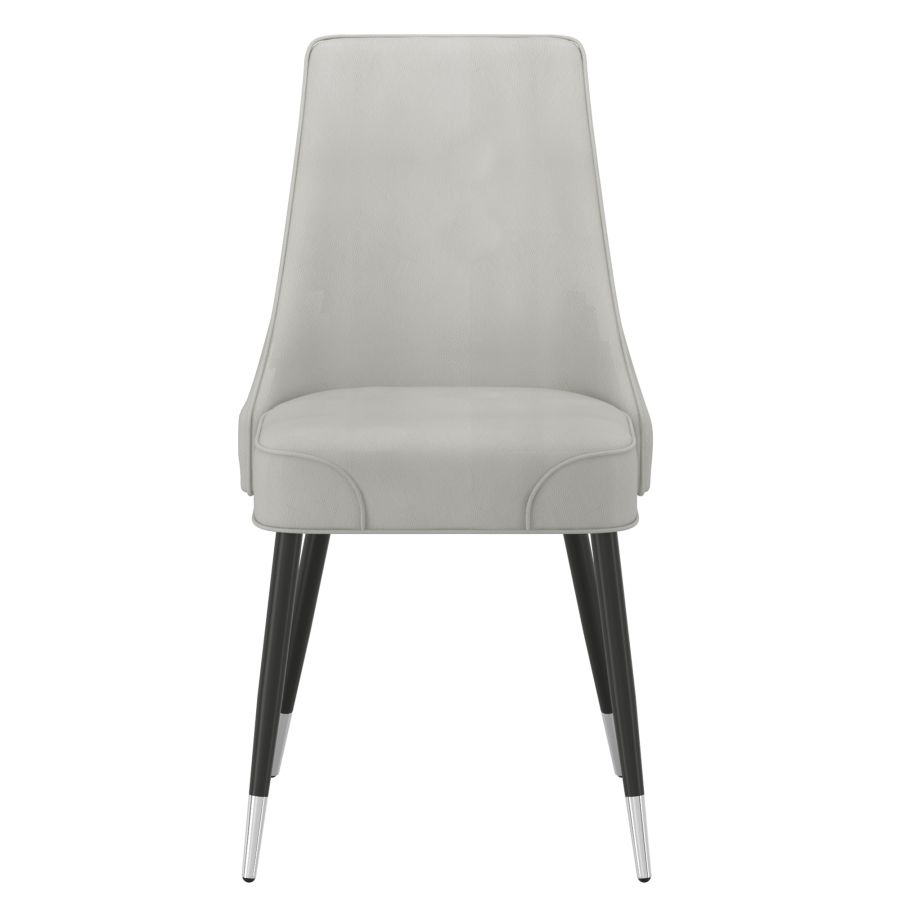 Chaise d'appoint Silvano, ensemble de 2, en gris clair