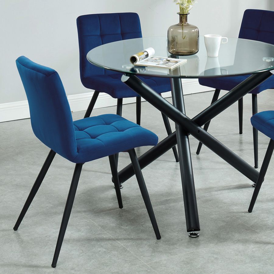 Chaise d'appoint Suzette, ensemble de 2 en bleu