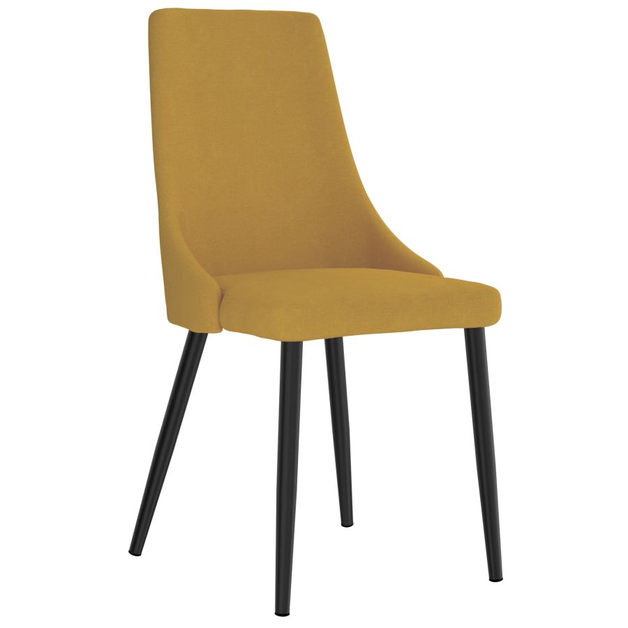 Chaise d'appoint Venise, lot de 2 en moutarde
