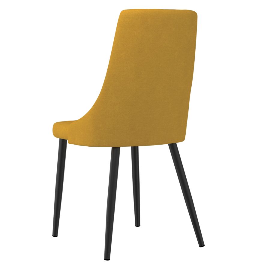 Chaise d'appoint Venise, lot de 2 en moutarde