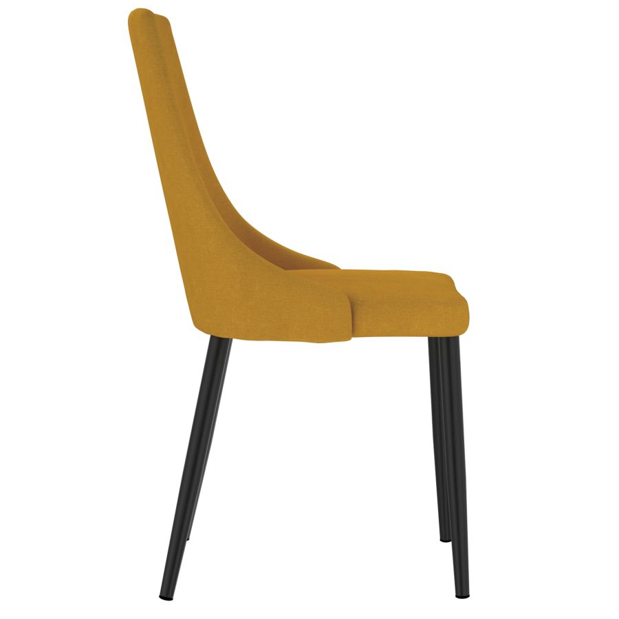 Chaise d'appoint Venise, lot de 2 en moutarde