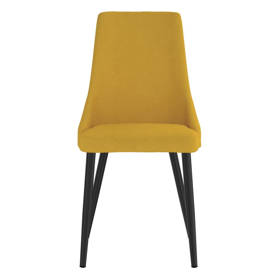 Chaise d'appoint Venise, lot de 2 en moutarde